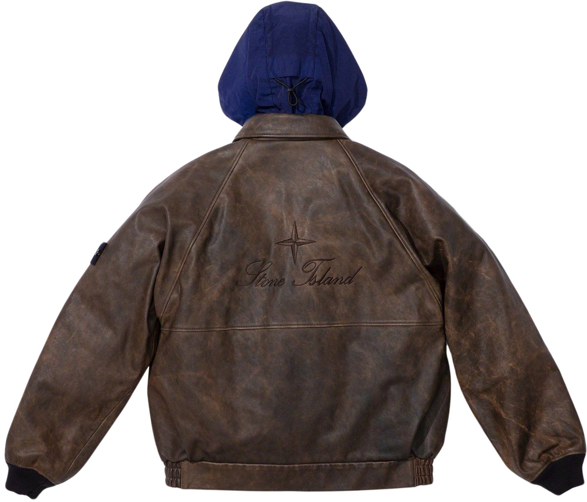 Supreme®/Stone Island® Leather Bomber Jacket view 15